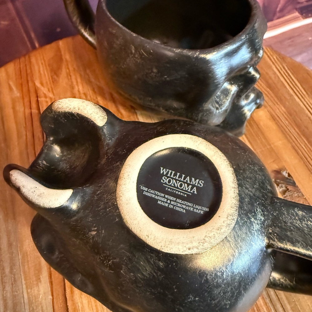 Williams Sonoma Halloween Skull Coffee Mugs Party Retired Rare Collectible - Picture 6 of 14